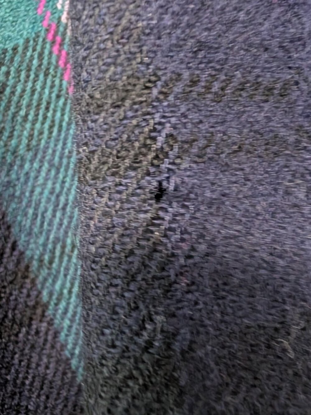 Vintage Deans Of Scotland Sz 12 Green Black Pink Plaid 100% Wool Academia Skirt - Picture 9 of 11